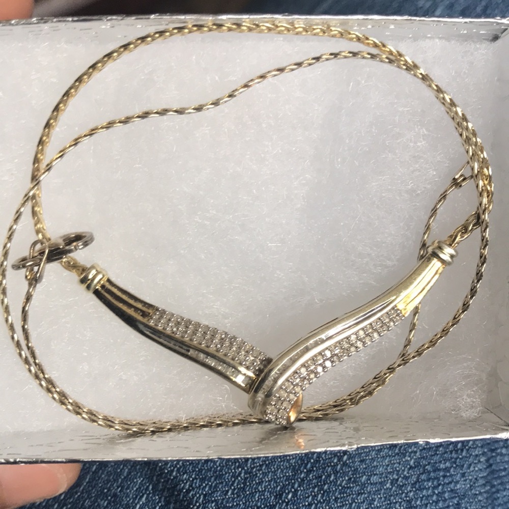 Vintage 14k gf/Sterling Natural .34ctw Diamond Cluster 18” Ladies Necklace. Nice - Picture 11 of 12
